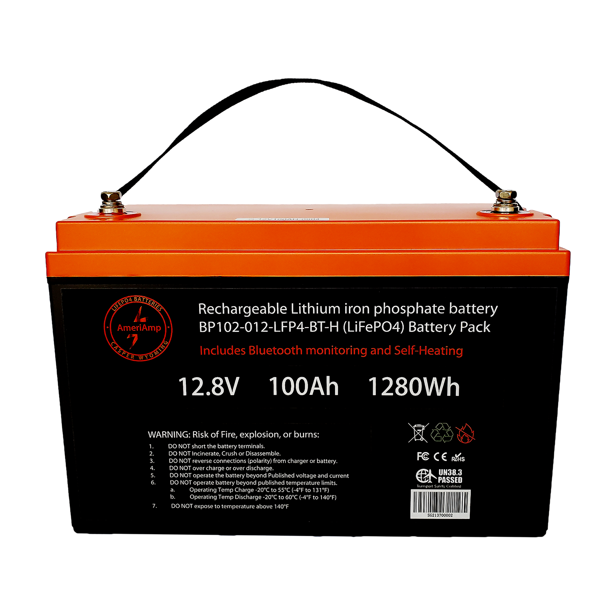 AmeriAmp Lithium Iron Phosphate Battery w/ Bluetooth Monitoring & Internal  Warming Circuit – Ameriamp