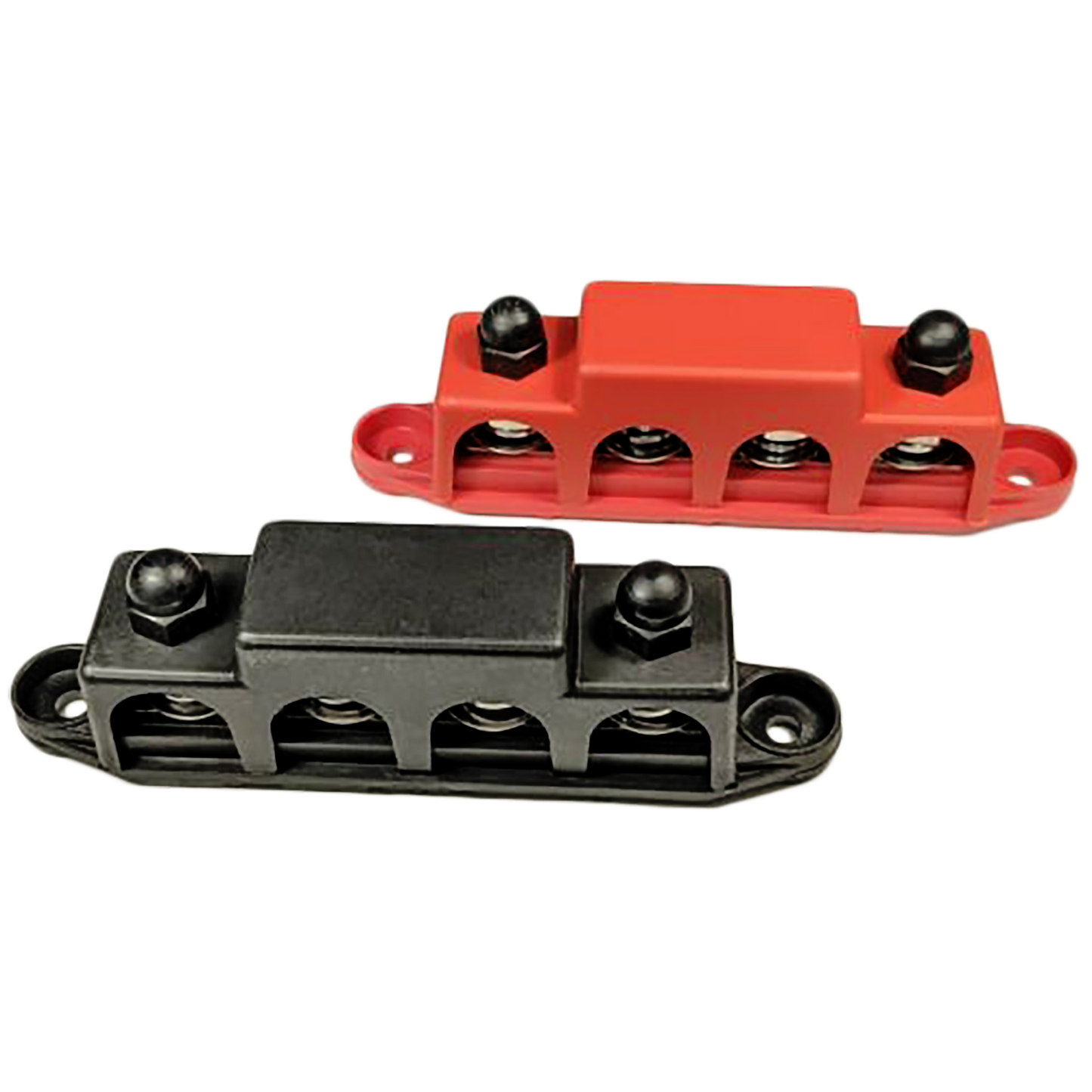 4 Post Busbar Bus Bar Power Distribution 12V 250A 3/8 in. Red and Black Pair
