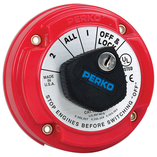 Perko 8504DP Medium Duty Battery Selector Switch w/ Alternator Field Disconnect & Key Lock