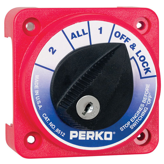 Perko Compact Medium Duty Battery Selector Switch w/ Key Lock