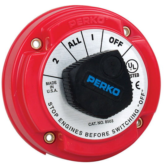 Perko 8503DP Medium Duty Battery Selector Switch w/ Alternator Field Disconnect w/o Key Lock